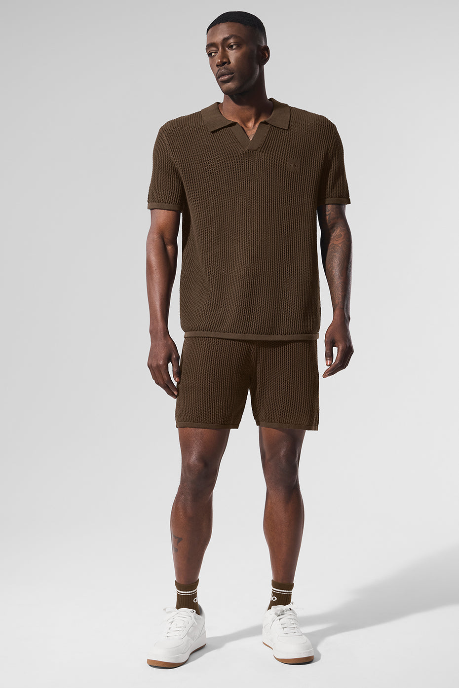 Open-Knit Polo - Espresso