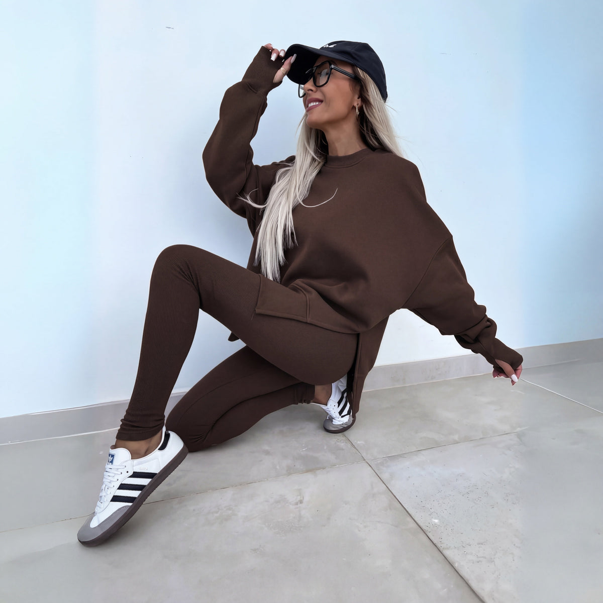 Abril | Conjunto Sudadera Sin Capucha Mujer Oversize Leggings