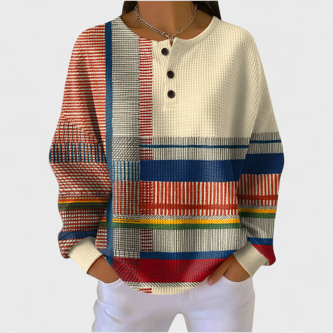 Abril | Sudadera Sin Capucha Mujer Estampado Navideño Manga Larga