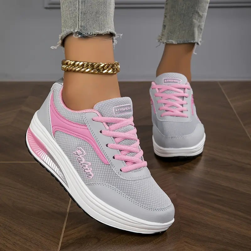 April | Lace-Up Sneakers with Cushioned Sole for Women