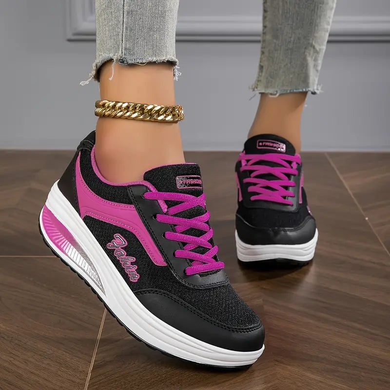 April | Lace-Up Sneakers with Cushioned Sole for Women
