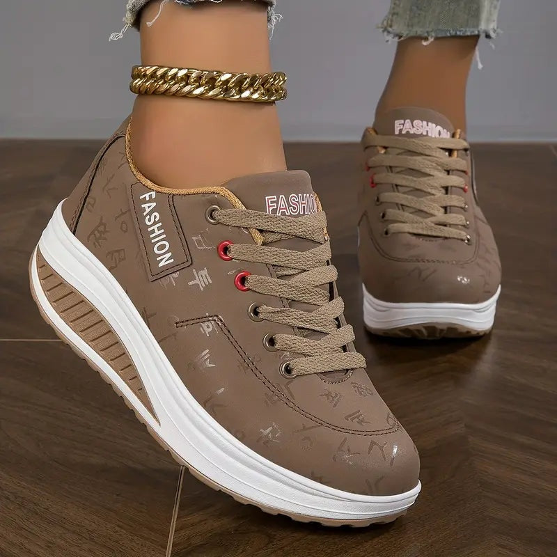 April | Lace-Up Sneakers with Cushioned Sole for Women