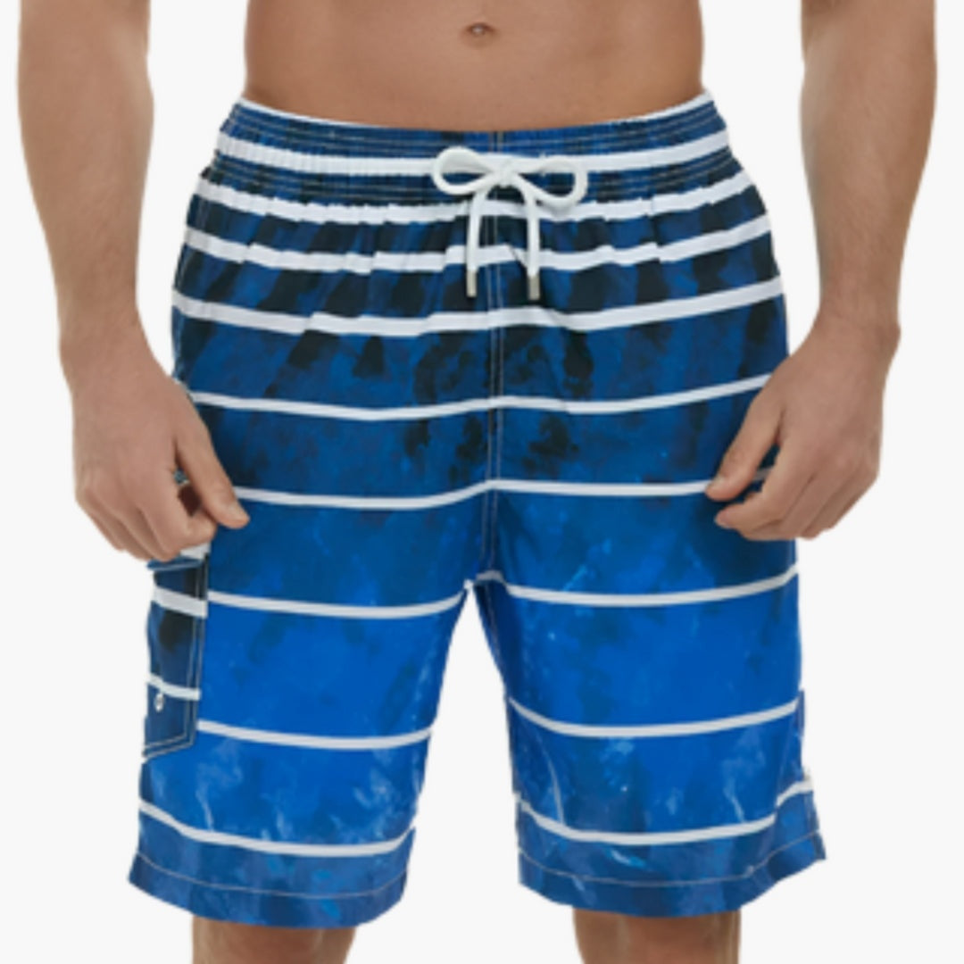 Adrian | Striped Swim Shorts with Elastic Waist for Men
