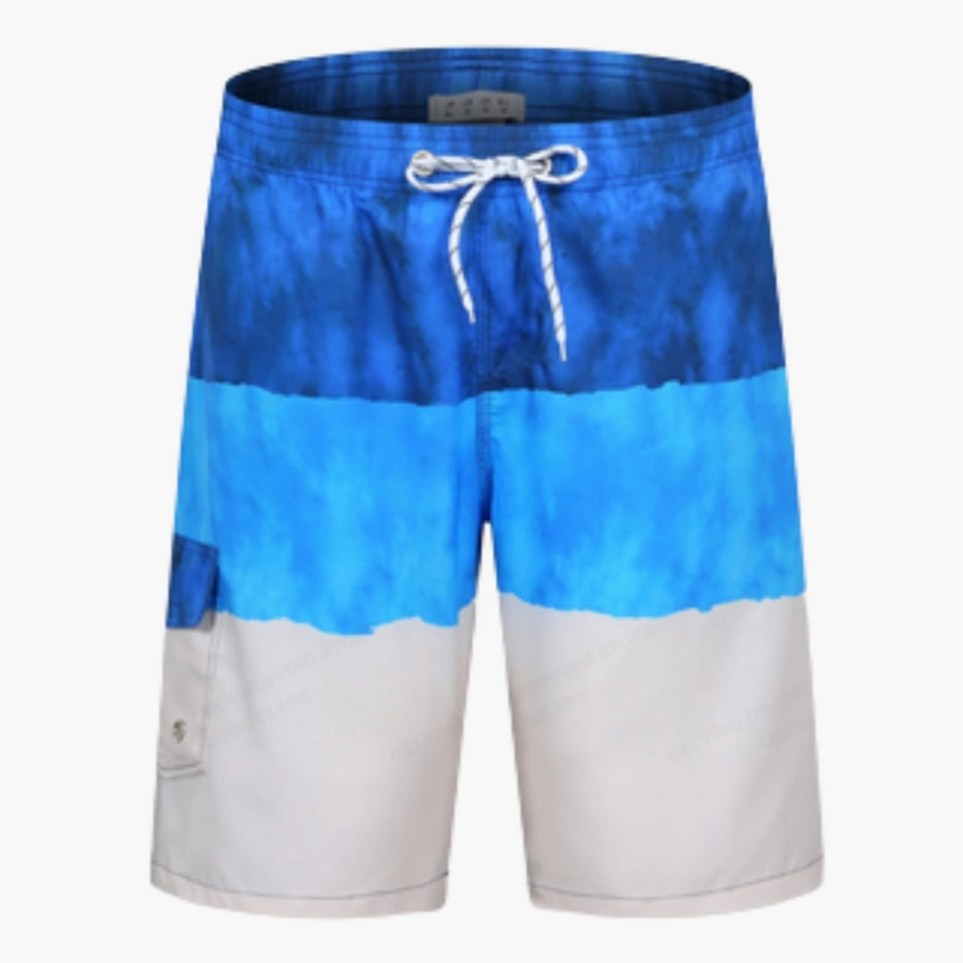 Adrian | Striped Swim Shorts with Elastic Waist for Men