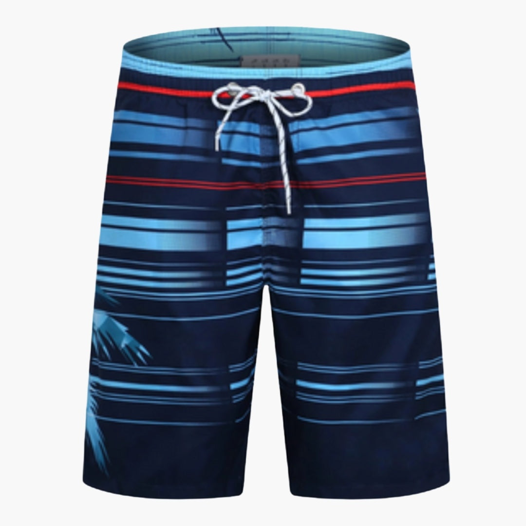 Adrian | Striped Swim Shorts with Elastic Waist for Men