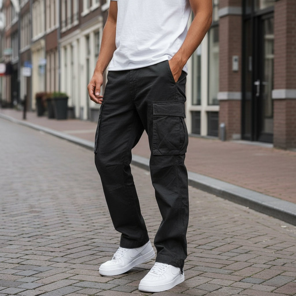Adrian | Straight-Fit Cargo Pants with Side Pockets for Men