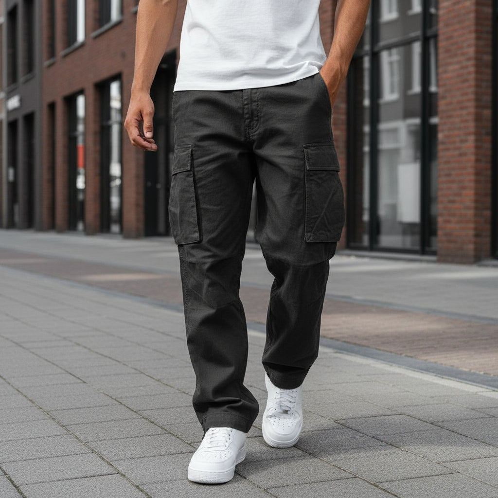 Adrian | Straight-Fit Cargo Pants with Side Pockets for Men
