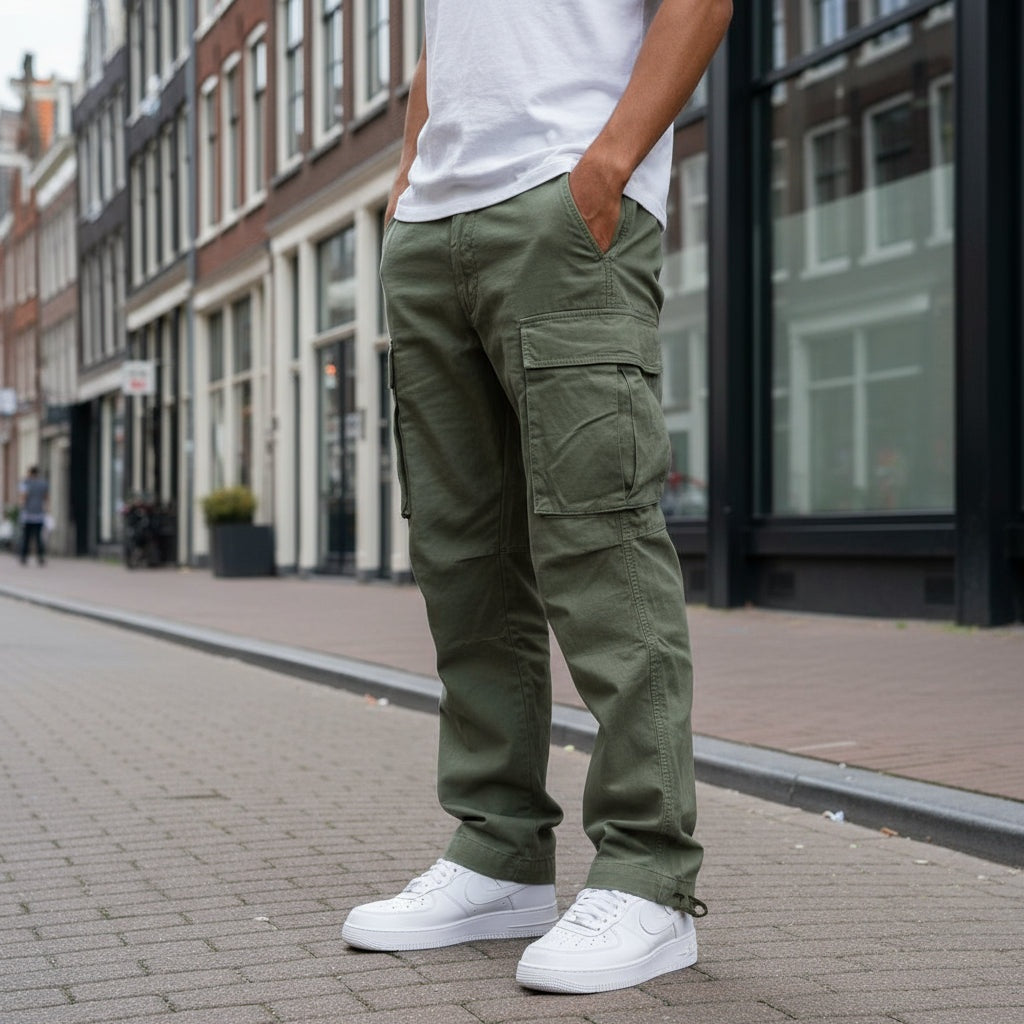 Adrian | Straight-Fit Cargo Pants with Side Pockets for Men