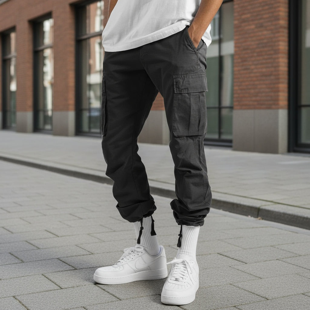 Adrian | Straight-Fit Cargo Pants with Side Pockets for Men