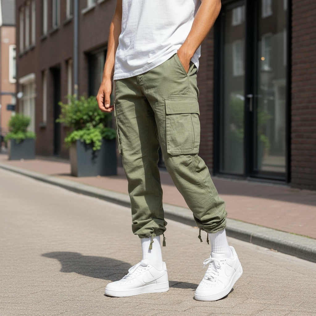 Adrian | Straight-Fit Cargo Pants with Side Pockets for Men
