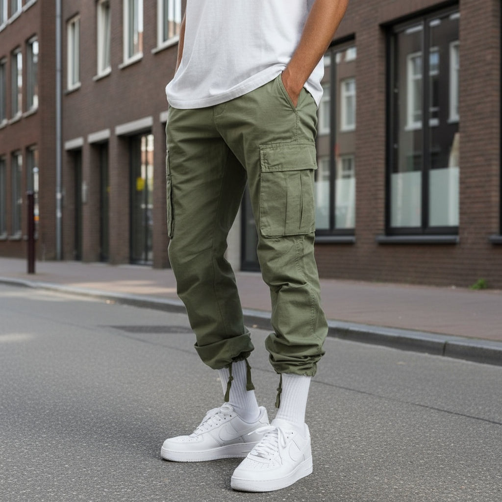 Adrian | Straight-Fit Cargo Pants with Side Pockets for Men