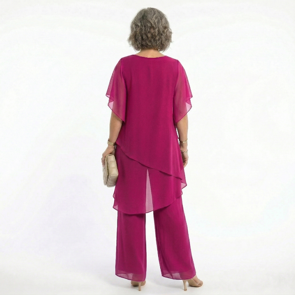 Ainhoa | Conjunto Elegante de Ceremonia Mujer Túnica Asimétrica