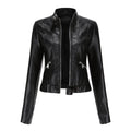Alma | Chaqueta Motera Mujer de Polipiel Cuello Mao Cremallera
