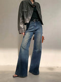 Alma | Pantalones Vaqueros de Pierna Ancha Mujer Cintura Alta