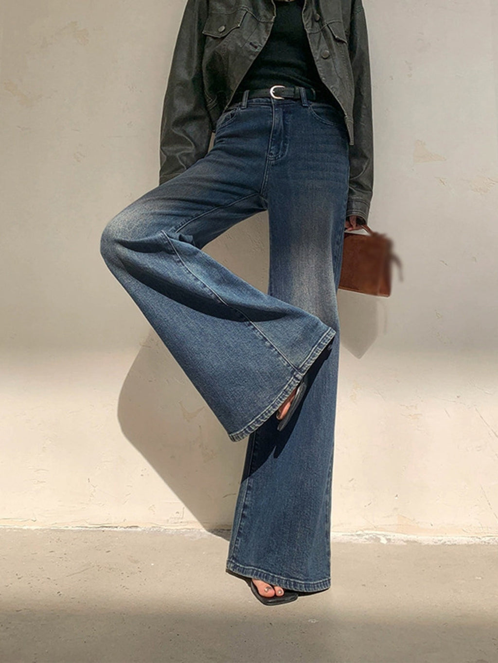 Alma | Pantalones Vaqueros de Pierna Ancha Mujer Cintura Alta