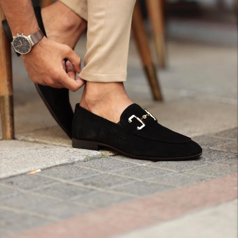 Álvaro | Mocasines de Ante Hombre Sin Cordones Hebilla
