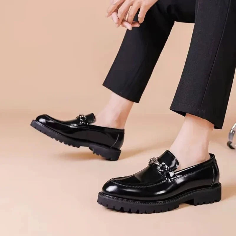 Andrés | Mocasines de Cuero con Hebilla Hombre Suela Track