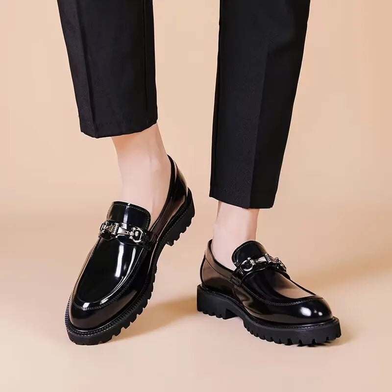 Andrés | Mocasines de Cuero con Hebilla Hombre Suela Track