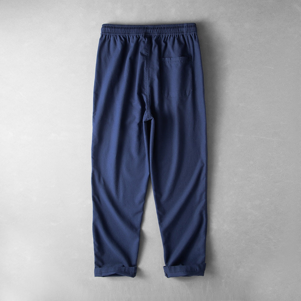 Andrés | Pantalón de Lino Hombre Cintura Elástica Cordón Pierna Ancha