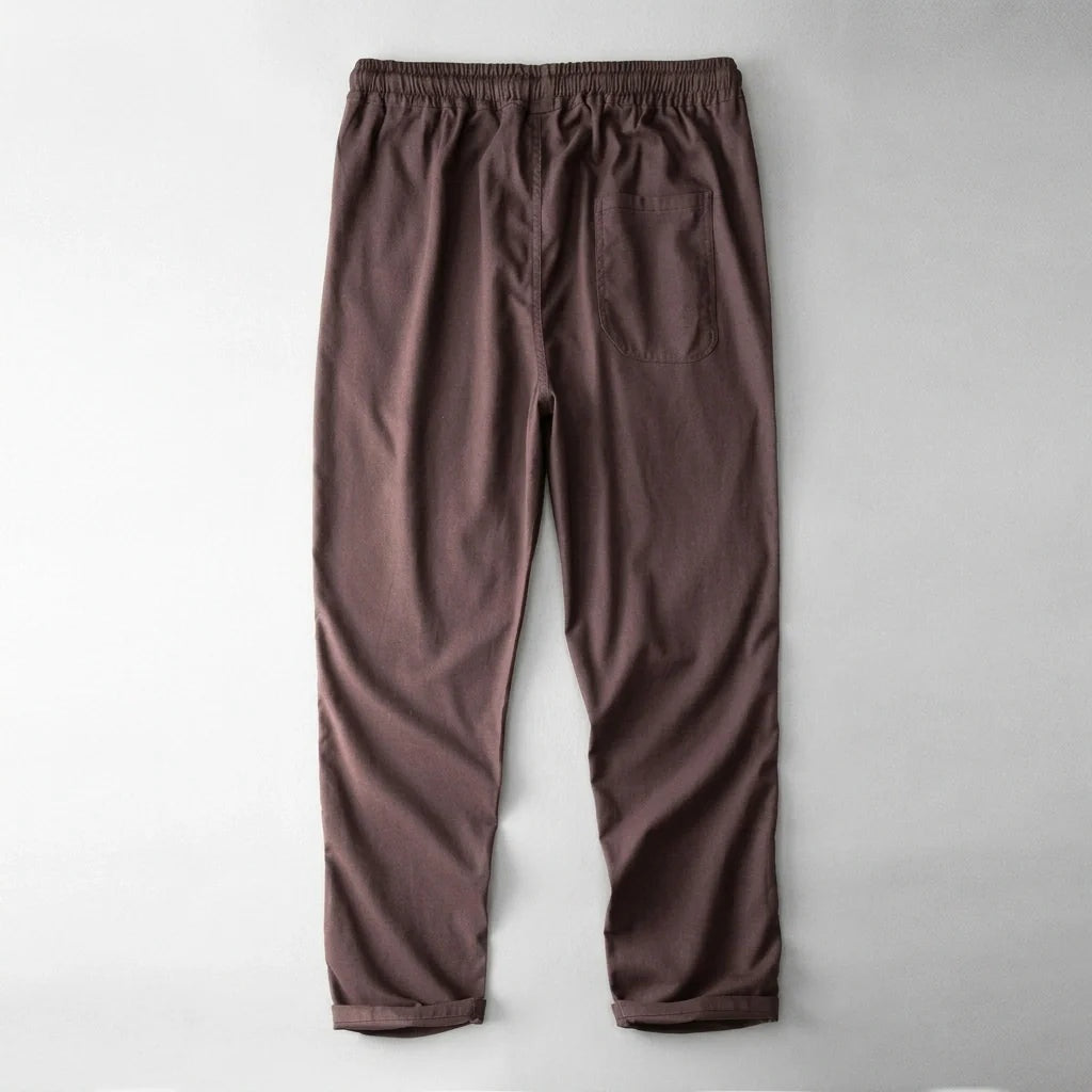 Andrés | Pantalón de Lino Hombre Cintura Elástica Cordón Pierna Ancha