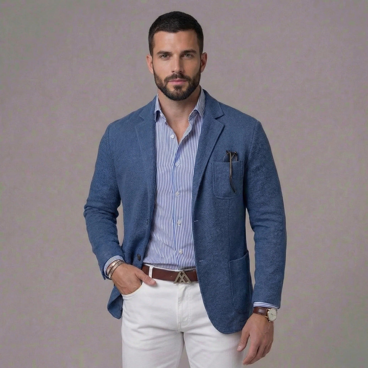 Arnau | Blazer de Lino Hombre Chaqueta Americana Sin Estructura