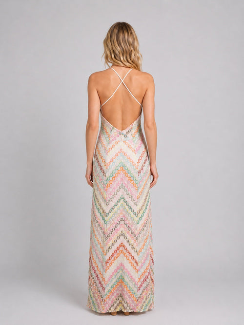Beatriz | Vestido Largo de Ganchillo Boho Mujer Tirantes Escote V