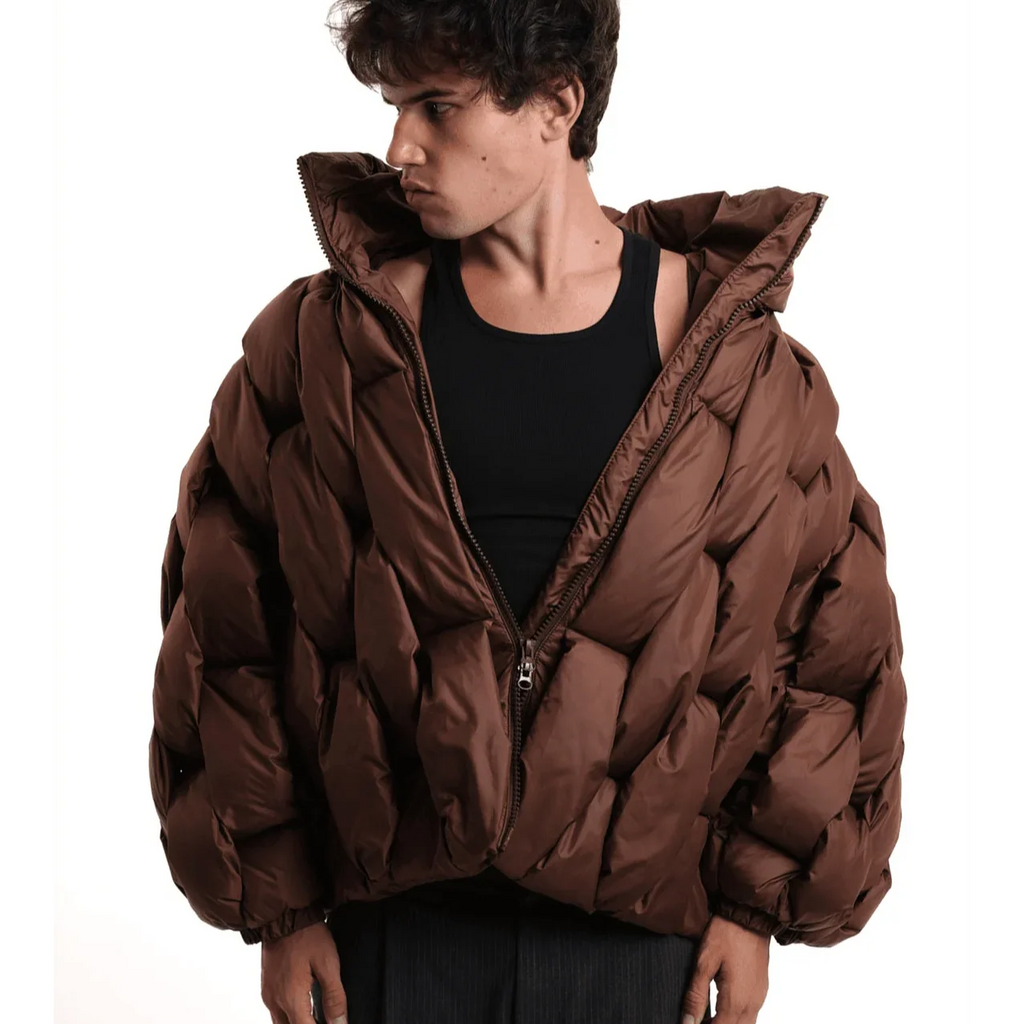 Berta | Chaqueta de Plumas Oversize Mujer Cuello Alto Cremallera