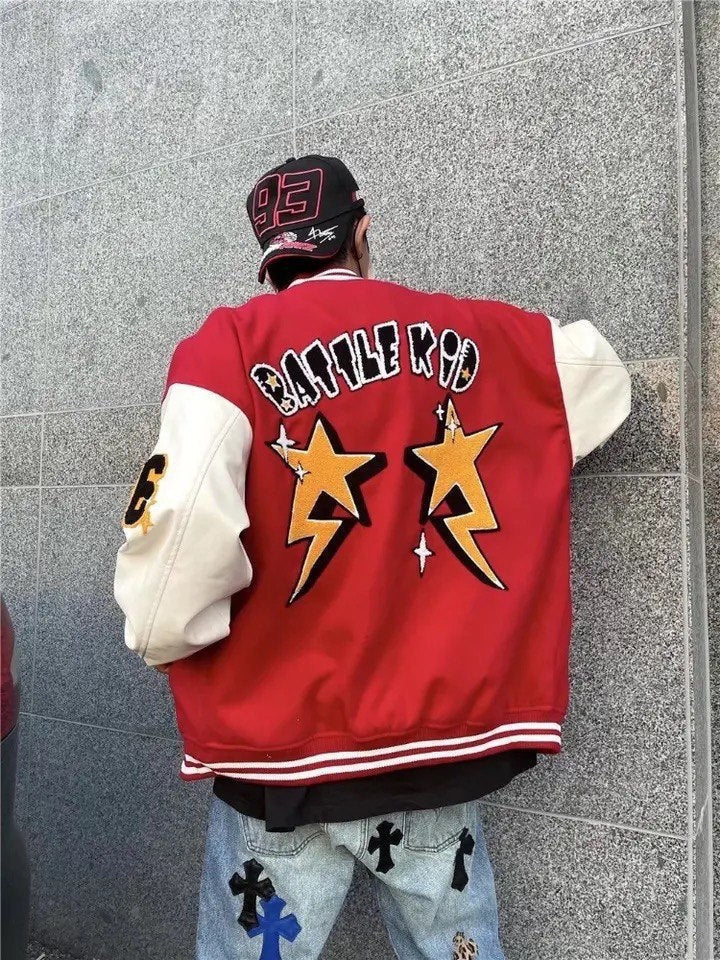 Biel | Varsity Jacket Hombre Bordado Oversize