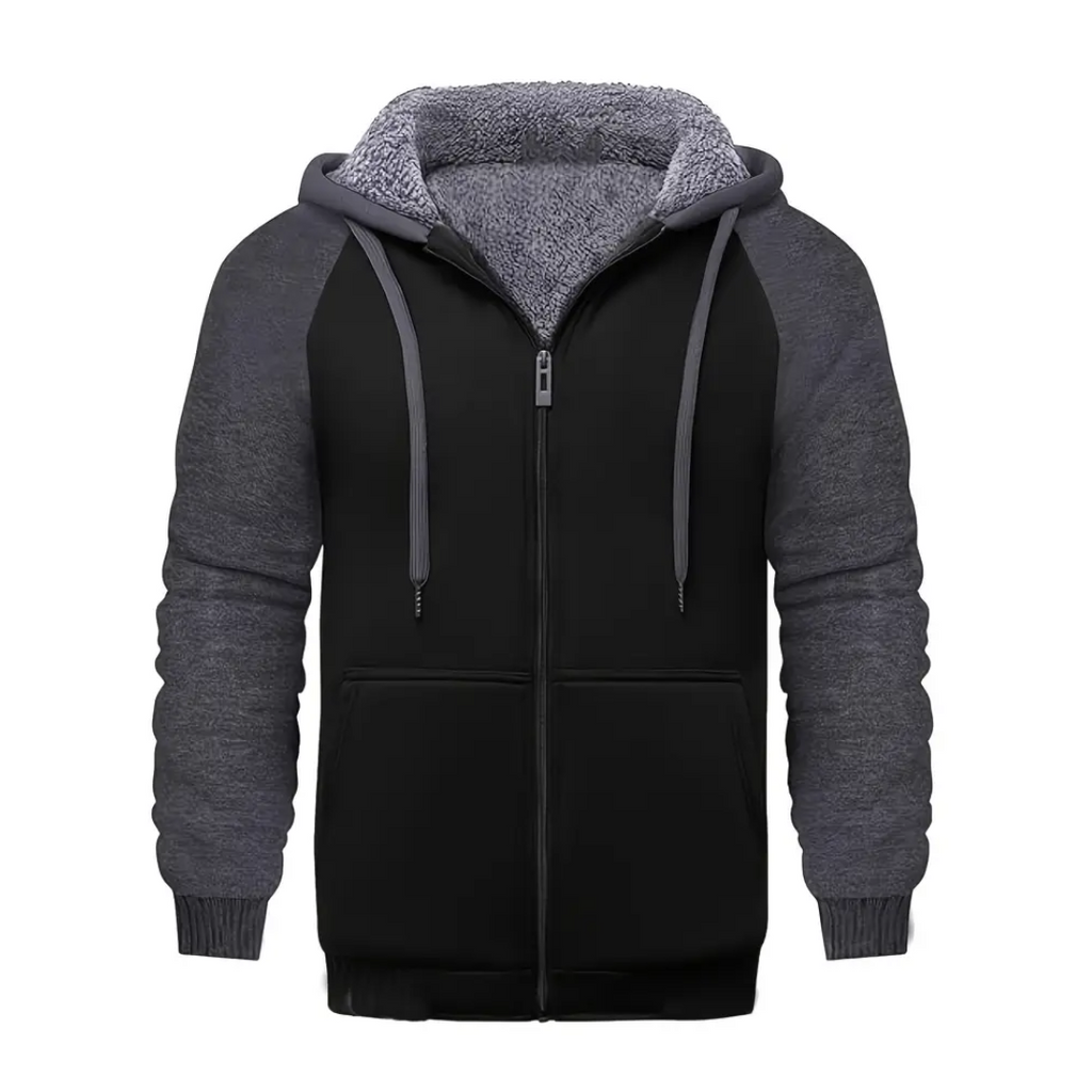 Borja | Sudadera con Cremallera Hombre Forro Sherpa con Capucha