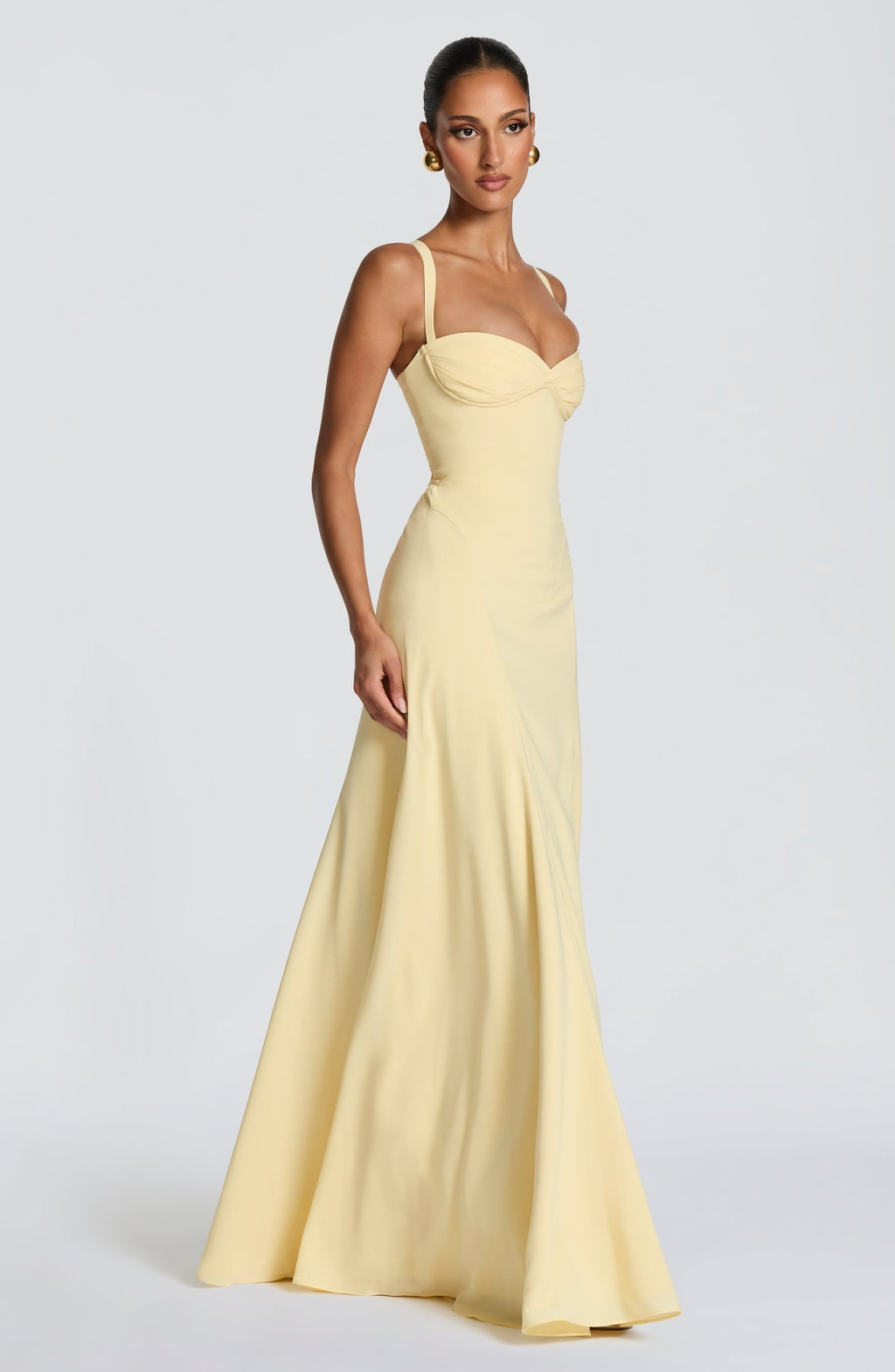 Catalina | Vestido Largo de Invitada de Boda Escote Corazón Mujer Falda Fluida