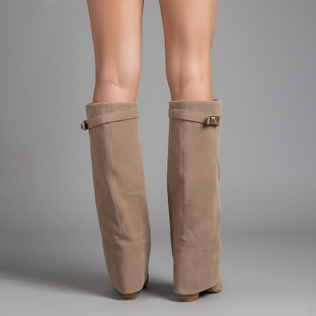 Cayetana | Botas Altas de Ante Mujer Caña Alta Tacón
