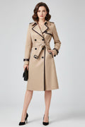 Claudia | Trench Coat Gabardina Larga Mujer con Cinturón Doble Botonadura