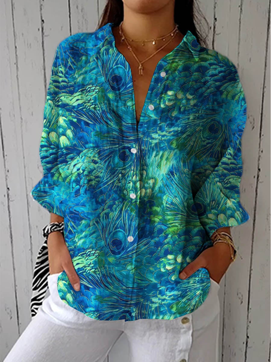 Consuelo | Blusa Tropical de Verano Estampada Mujer Escote V