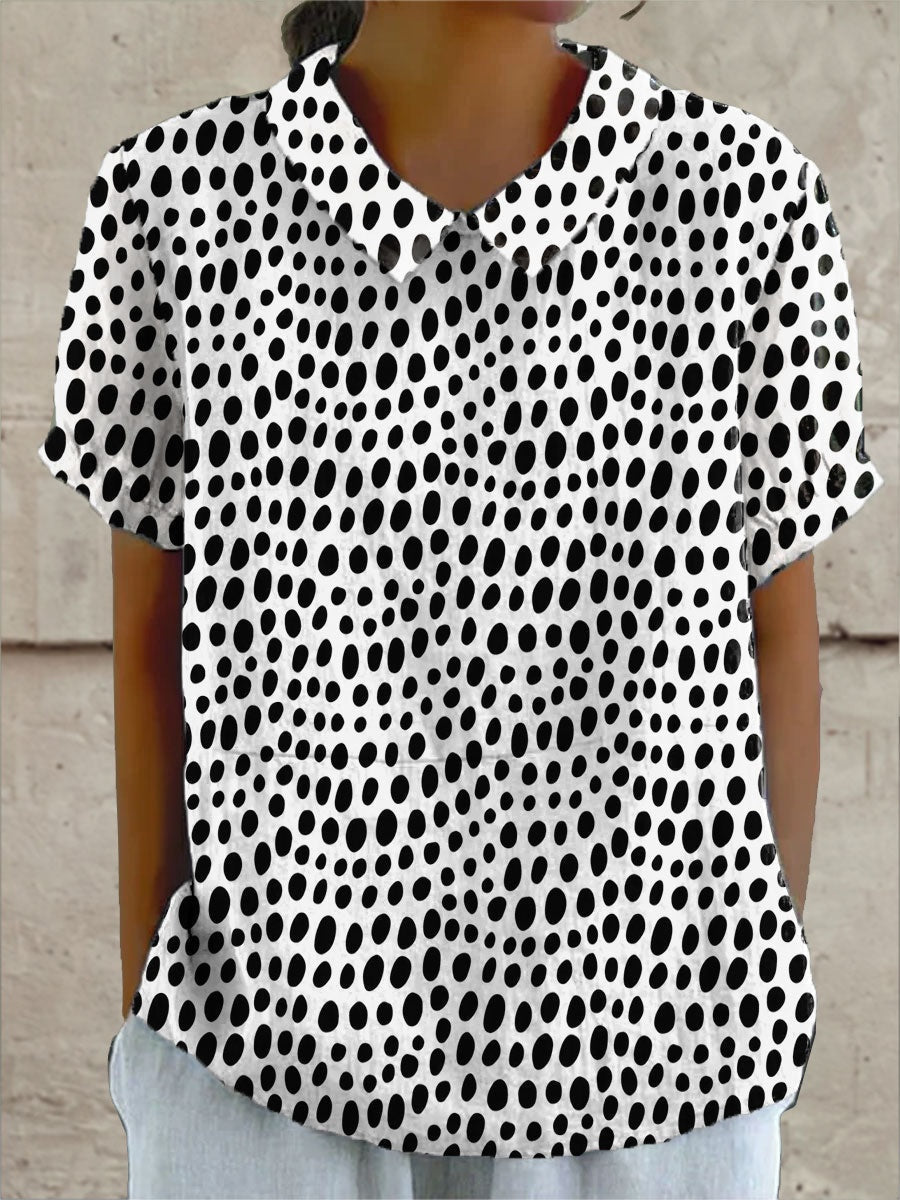 Covadonga | Camisa Oversize de Verano Estampada de Manga Corta Mujer