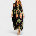 Delia | Vestido Kaftan Largo Estampado Tropical Mujer Lentejuelas