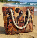 Dolores | Bolso Tote de Playa Artesanal Mujer Asas de Cuerda Estampado