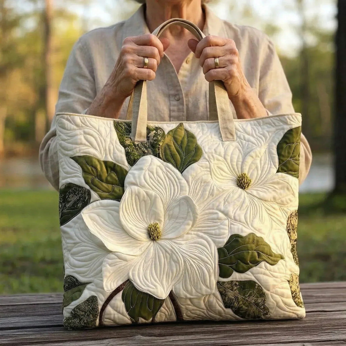 Encarnación | Bolso Tote Acolchado Artesanal Mujer Estampado Único