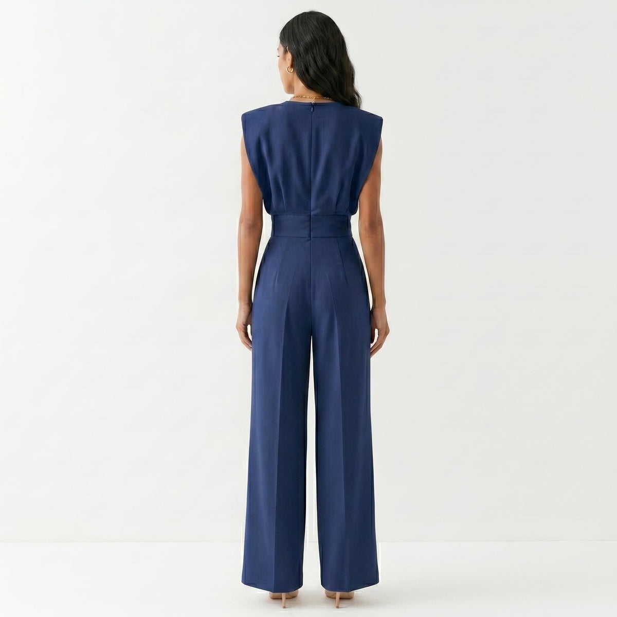 Carmen | Mono Largo Elegante Mujer Sin Mangas Palazzo Cintura Alta