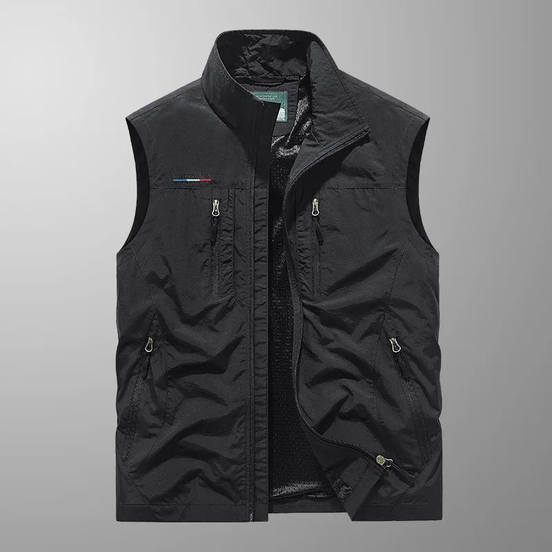 Ernesto | Gilet Multipocket con Cremallera Hombre Cuello Alto