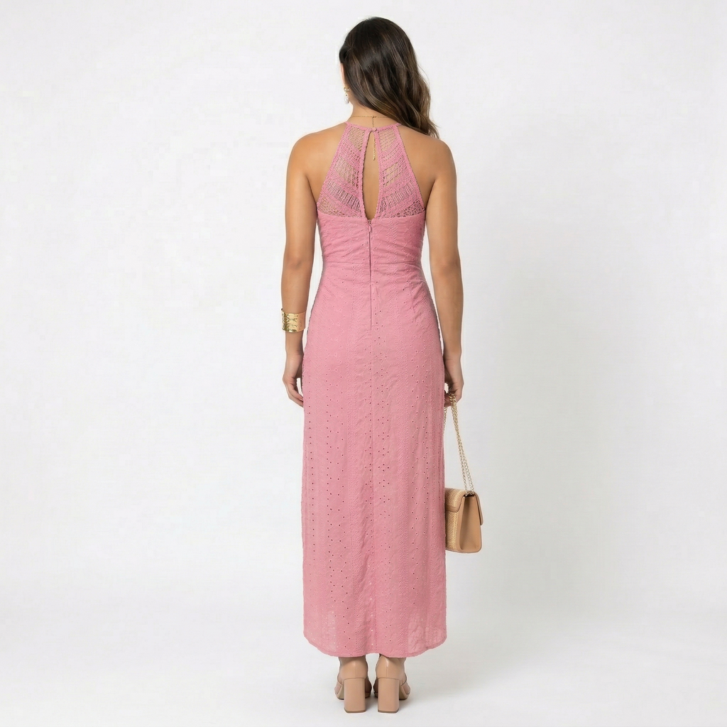 Esperanza | Vestido Midi de Verano Mujer Cuello Alto Crochet