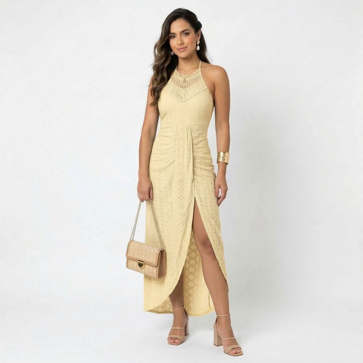 Esperanza | Vestido Midi de Verano Mujer Cuello Alto Crochet