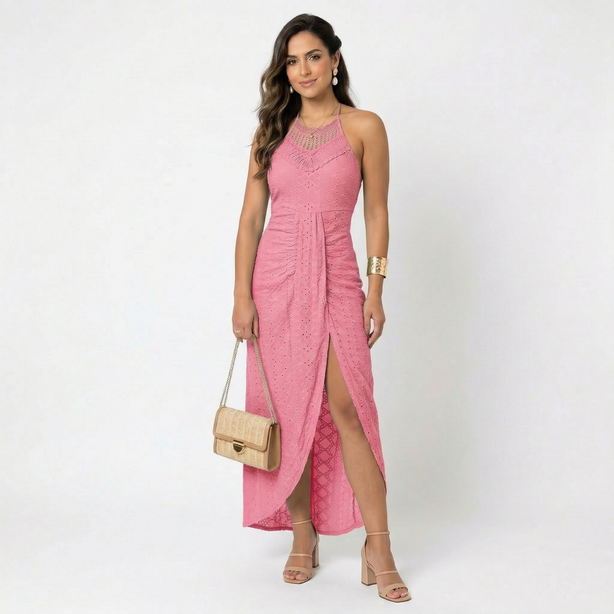 Esperanza | Vestido Midi de Verano Mujer Cuello Alto Crochet