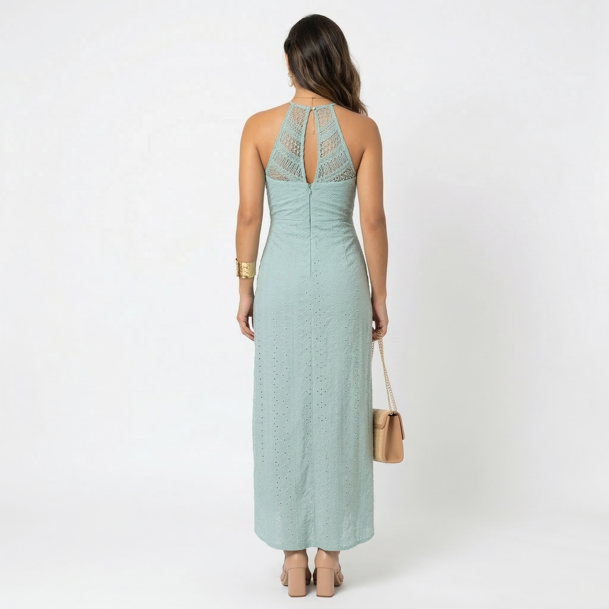 Esperanza | Vestido Midi de Verano Mujer Cuello Alto Crochet