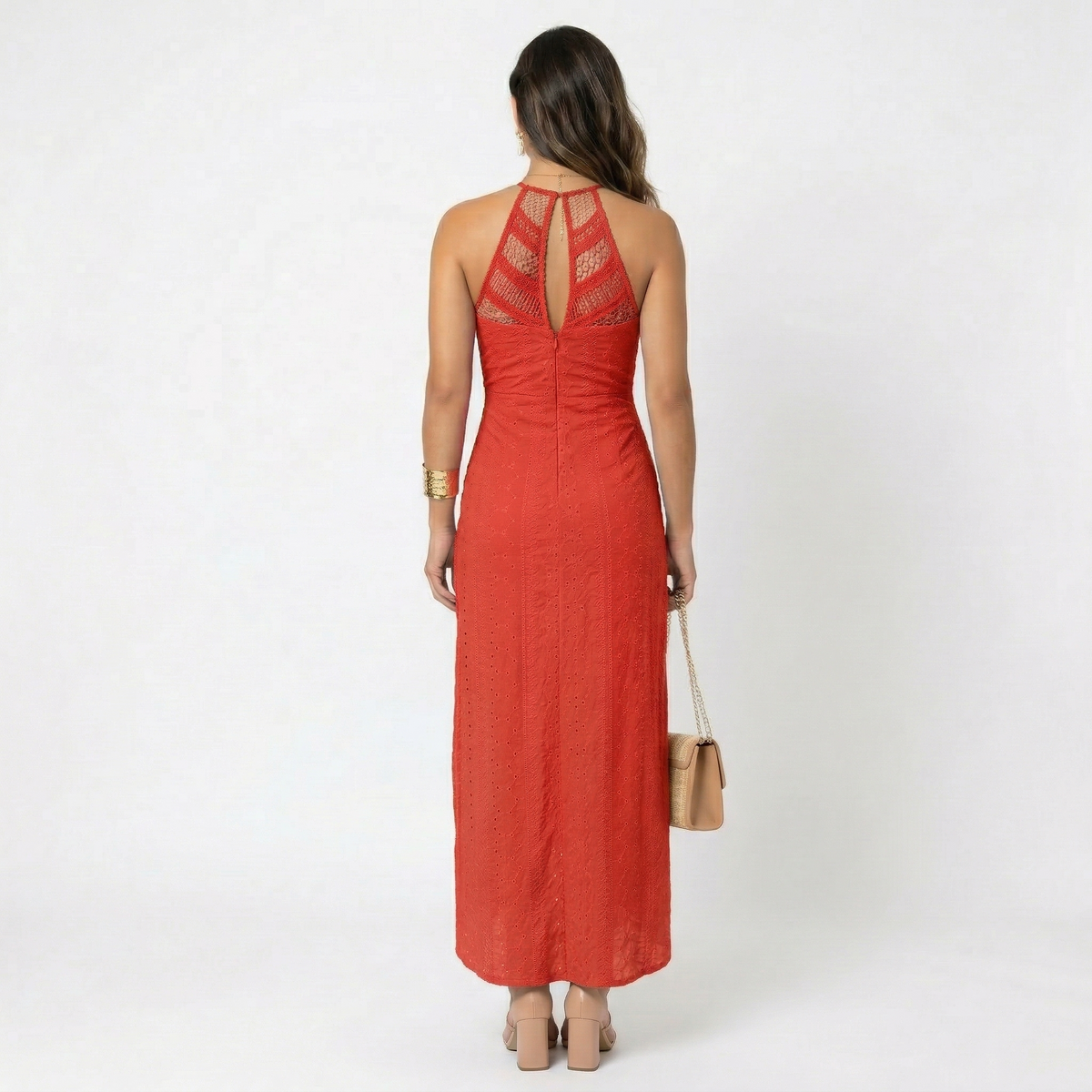 Esperanza | Vestido Midi de Verano Mujer Cuello Alto Crochet