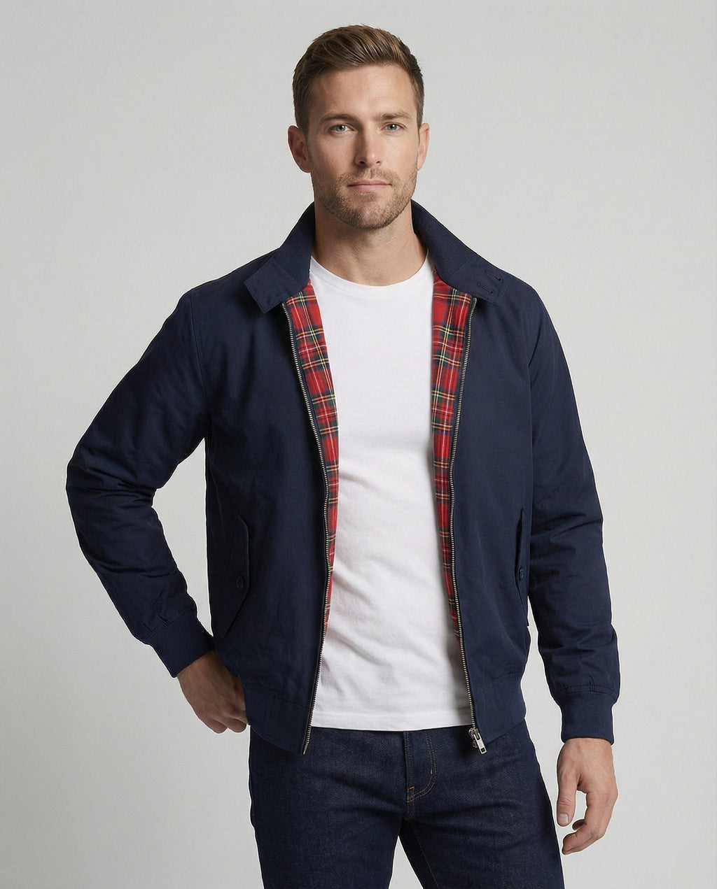Gonzalo | Chaqueta Harrington Hombre Forro Tartán