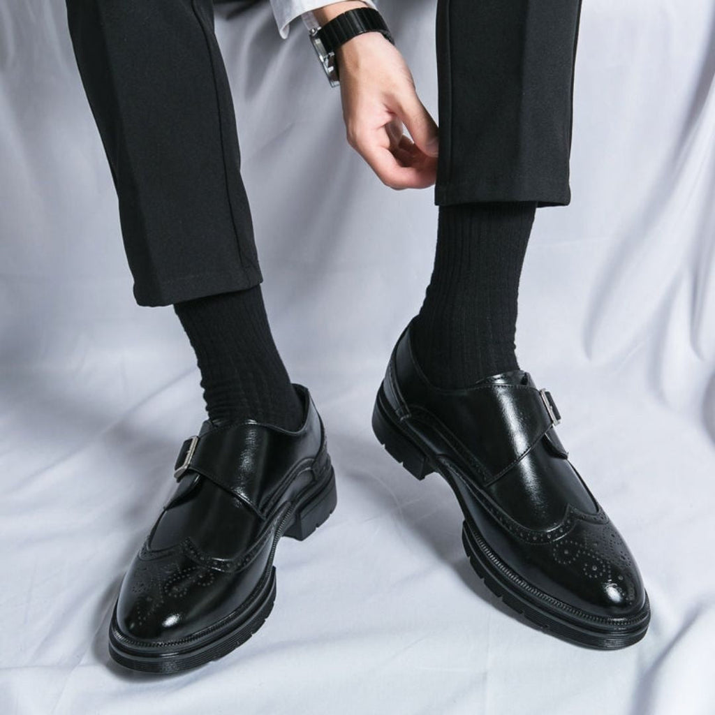 Gonzalo | Zapatos de Vestir Monk Strap Brogue Hombre Piel Hebilla