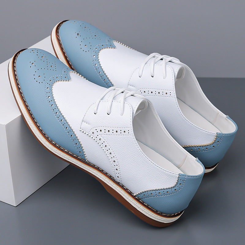 Guillermo | Blucher Hombre de Cuero con Detalles Brogue Bicolor