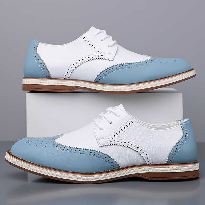Guillermo | Blucher Hombre de Cuero con Detalles Brogue Bicolor