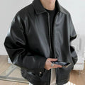Héctor | Chaqueta de Cuero Biker Hombre Cremallera Oversize