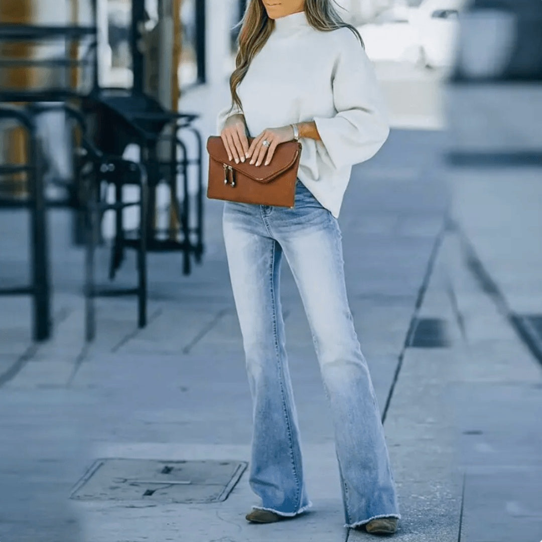 Inés | Pantalones Vaqueros de Campana Cintura Alta Mujer Flare